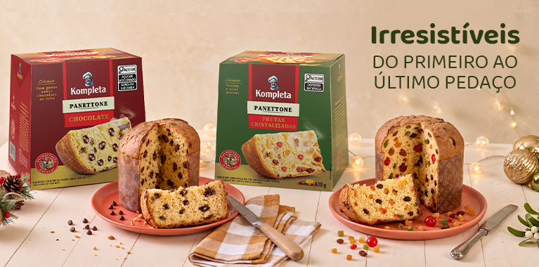 Panettone Kompleta - irresistíveis do primeiro ao último pedaço